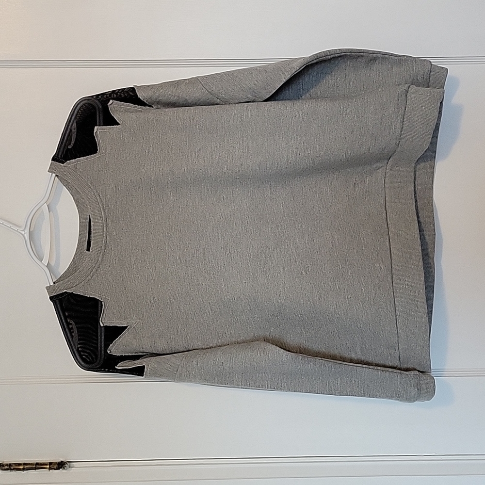 Forever21 Gray Crew Neck Sweatshirt with mesh detail